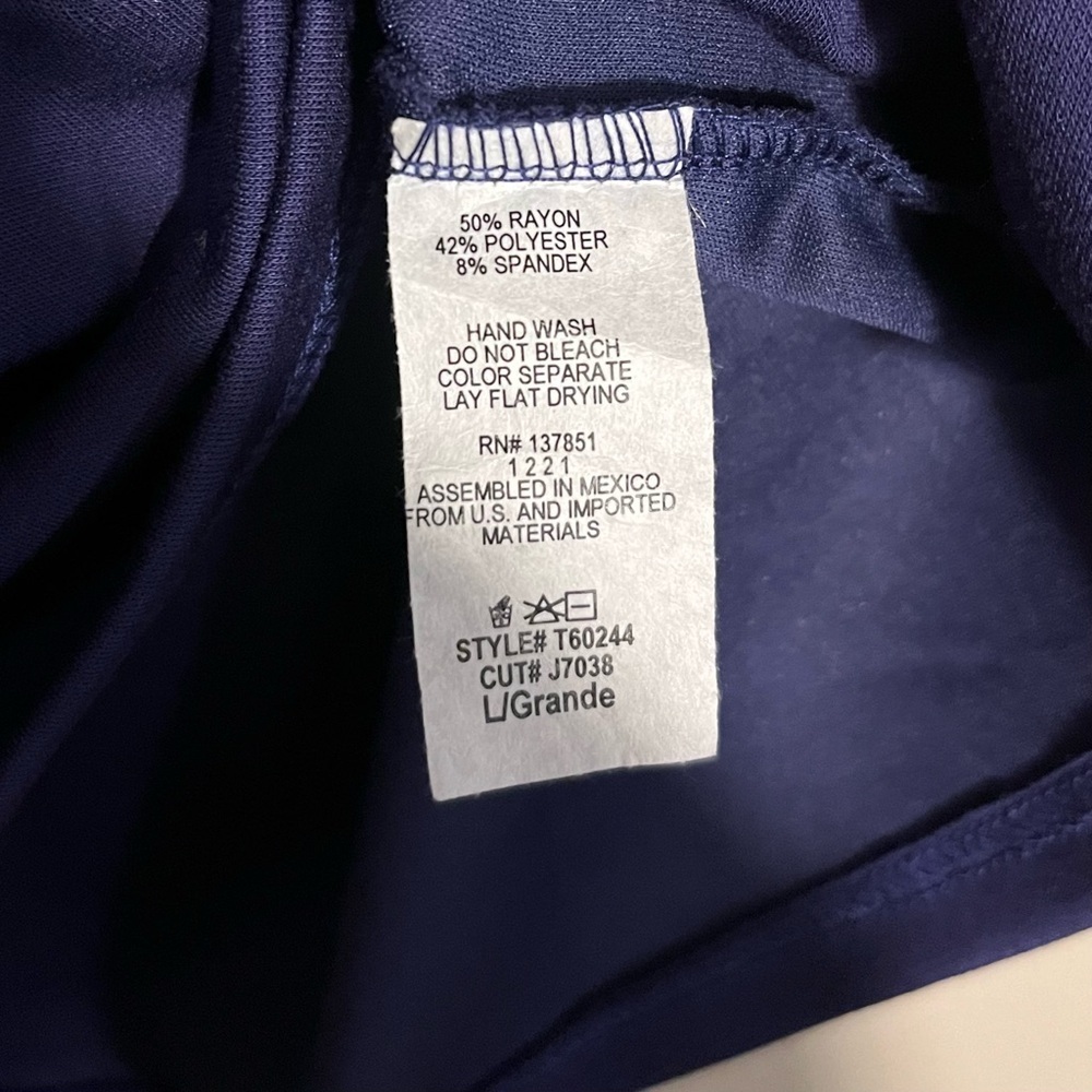 Gaze Royal Blue Deep V Neck Y2K Streetwear Indie Baby Tee Top NWT Large - Picture 4 of 4